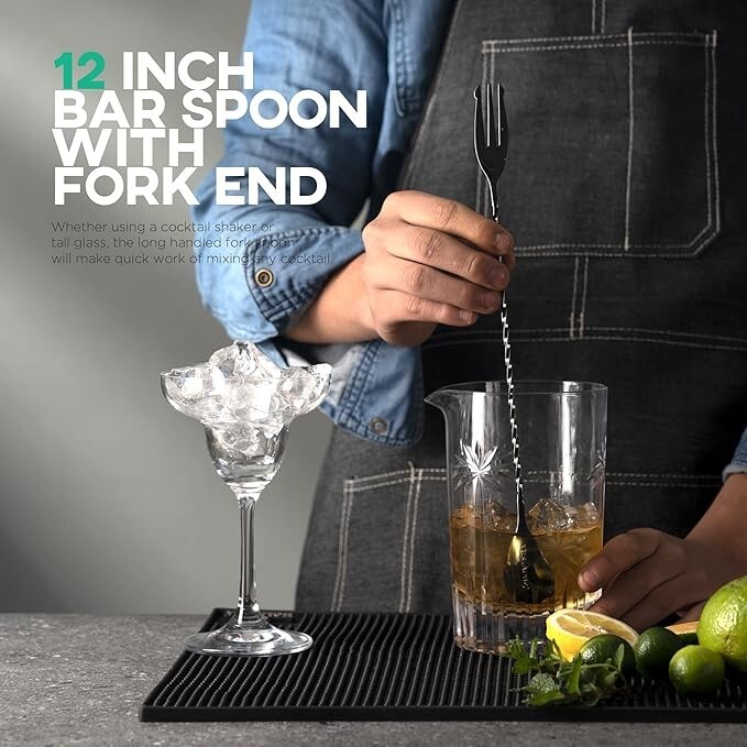 Juego de cuchara y mortero para cócteles, mortero de barra de acero inoxidable.