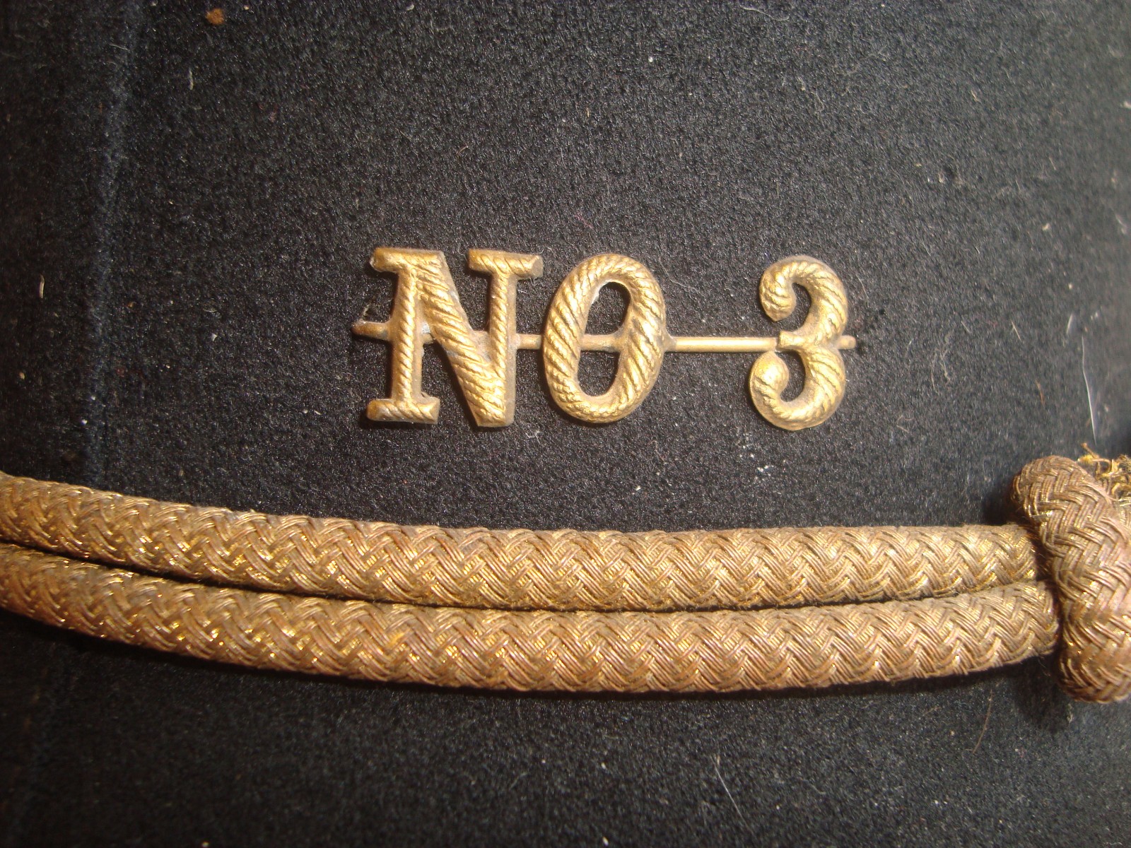 Rare Original 1880's ? Military Officer Dress Hat HDD No. 3 Trustee Cross Rifles