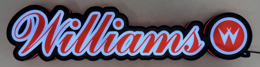 Williams Script and Winged W Pinball Pin-Sign Extra Large