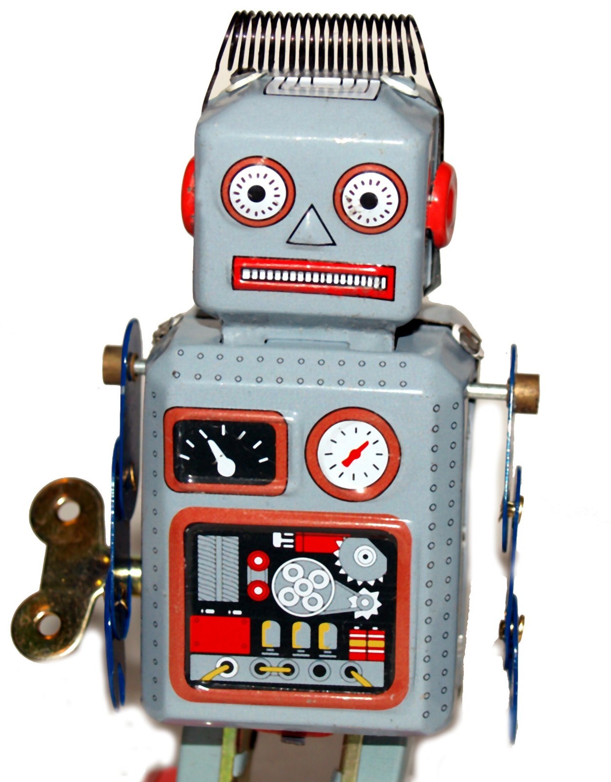 TIN TOY ROBOT Wind Up Blue Retro Collectible Mini Radicon MS294