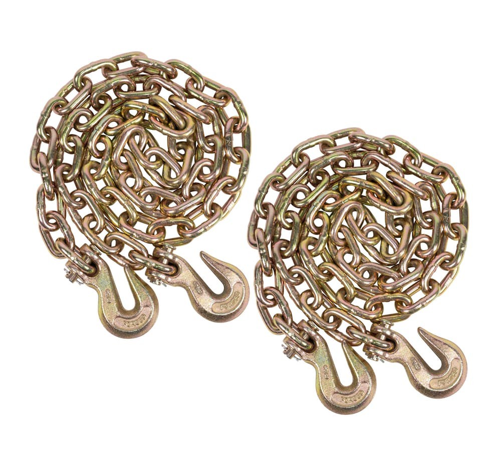 (2 Pack) G70 Binder Chain Grade 70 Truck 3/8"X16' w/grab hooks