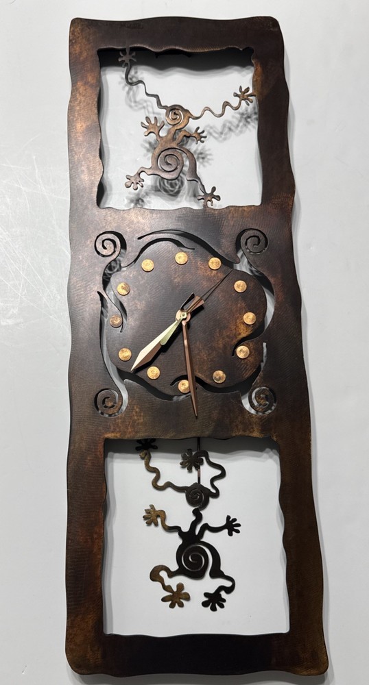 Heavy Metal Rectangular Shaped Clock MCM With Pendulum