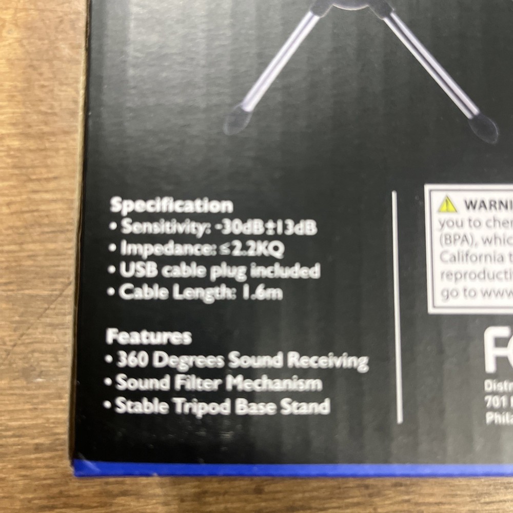 Portable USB Microphone with Pop Filter & Stand | Multi-System Compatible | NIB