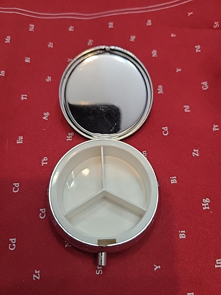 Dragonfly Multicolor Pastel Round Pill Box, 3 Compartment Decorative
