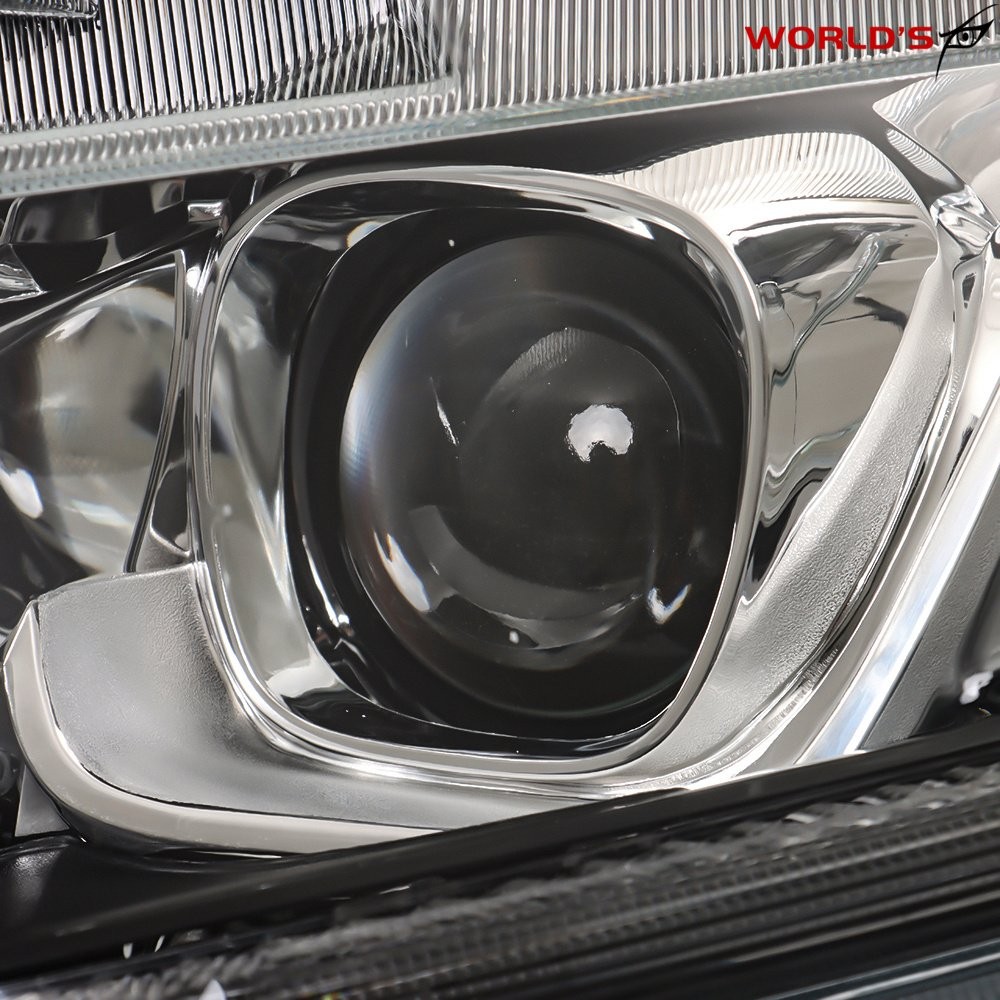 Pair For Honda Civic 2016-2020 Halogen W/LED DRL Headlights Assy Chrome Housing