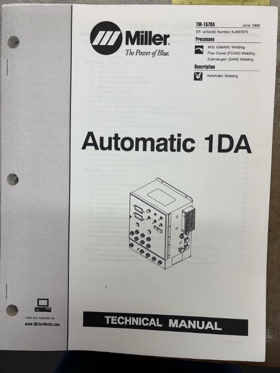 MILLER Automatic 1DA Feeder Controller Technical  MANUAL TM-1578A  1998