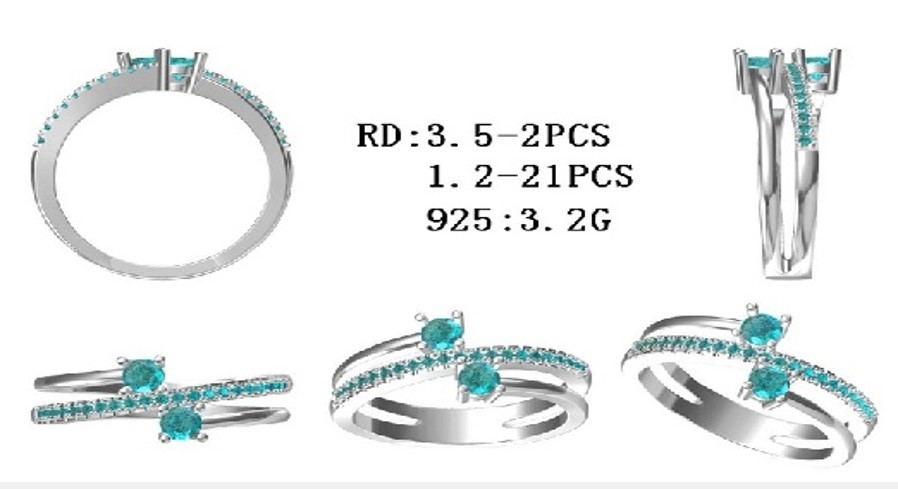 Sterling Silver Semi Mount Ring Setting Round RD 3.5x3.5mm