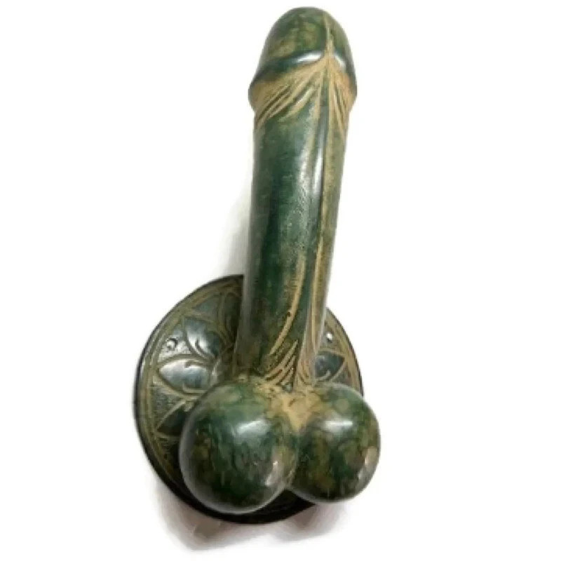 Novelty Solid Brass Door Pull / Hook 7" (170mm) Vintage Style Heavy Aged Brass