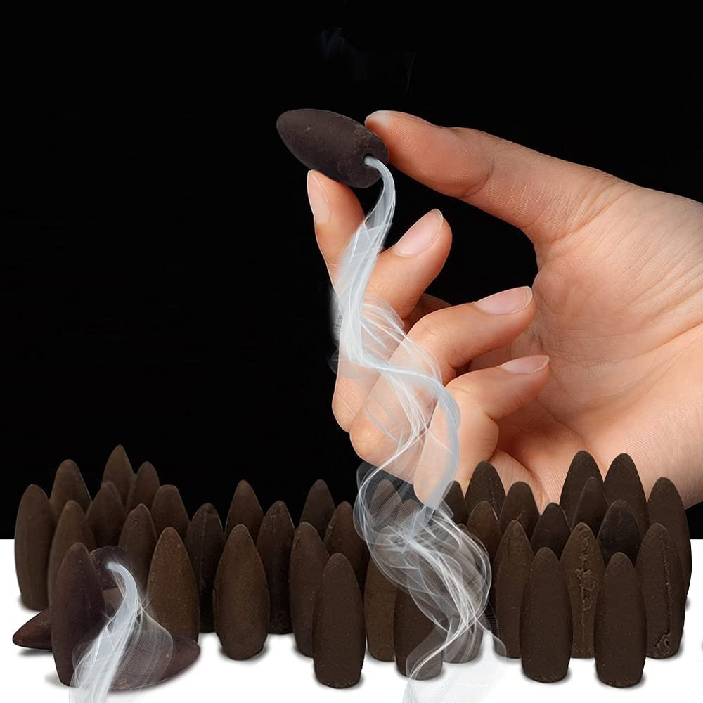 TRUMIRI Jasmine Backflow Incense Cones For Waterfall And Mat Bundle