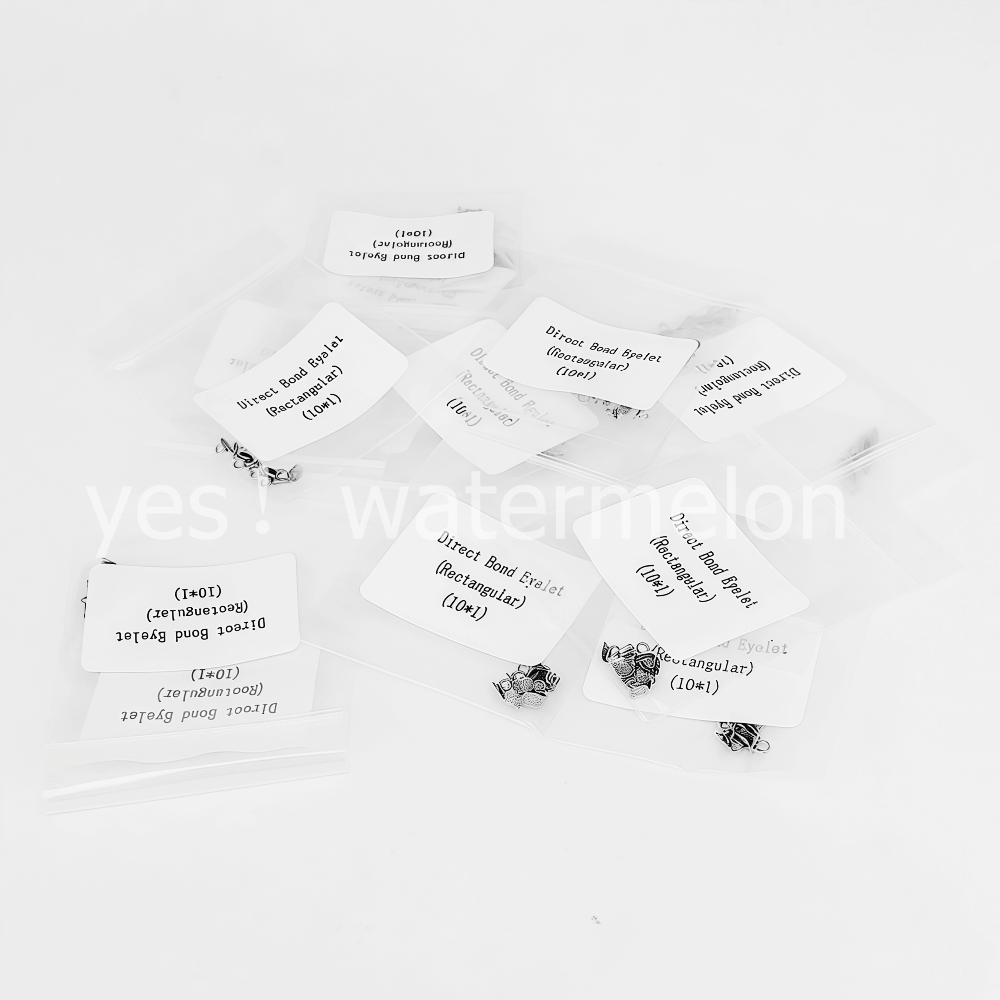 100 Pcs Dental Orthodontic Direct Bond Eyelet Rectangular Base Lingual Button
