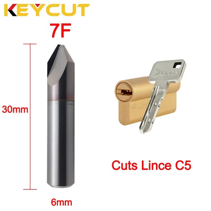Replacement JMA Multicode Cutter 7F Milling Cutter D6x30 for Lince Model C5 keys