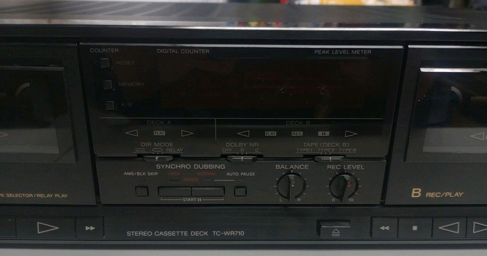 Sony TC-WR710 Dual Cassette Player Full Logic HX Pro . Needs work