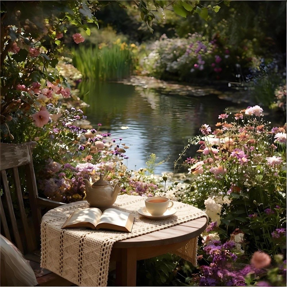 Boho Table Runner Summer Farmhouse Burlap Jute Bamboo Rustic Dining Kitchen C...