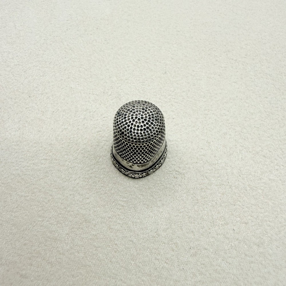 Antique Sterling Silver Simon Bros & Co Size 9 Thimble Sewing Accessory