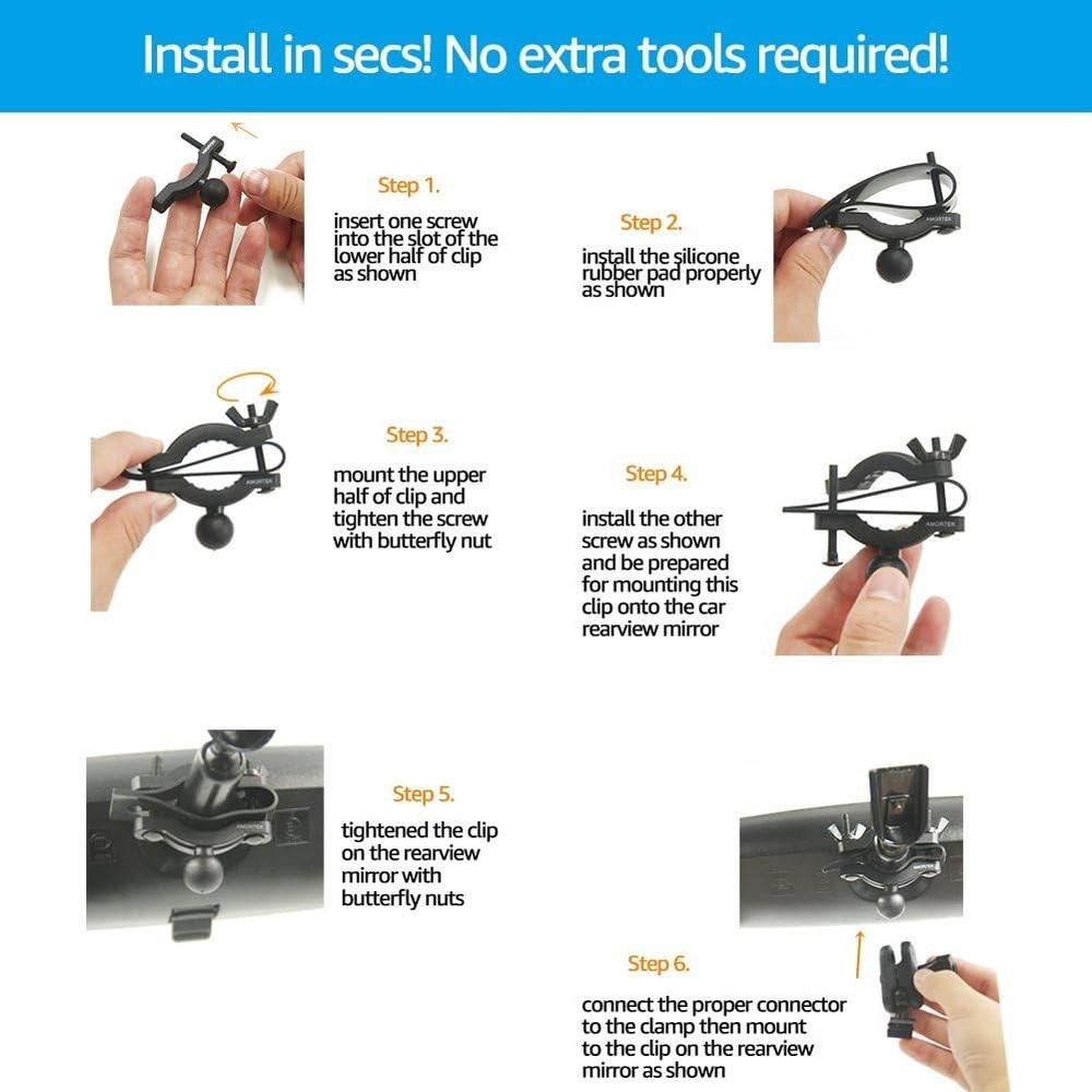 Dash Cam Holder with 360-Degree View - Compatibility with Most Dash Cams