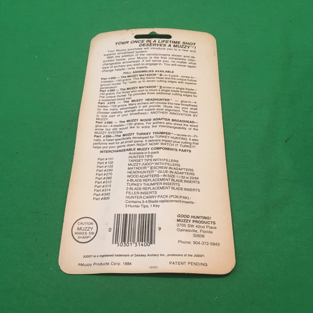 *Muzzy Replacement Blades Standard 5 Pack Item 314 (NOS)