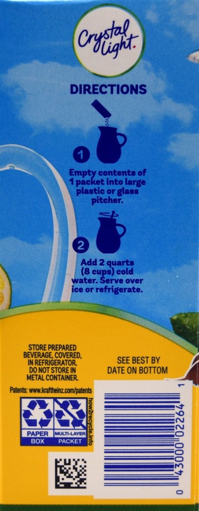 4 12-Quart Boxes Crystal Light Decaf Lemon Iced Tea Drink Mix