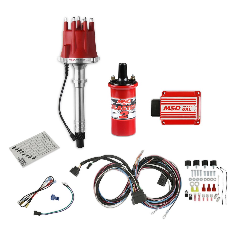 MSD 85551K Ignition Bundle - Distributor/Ignition Box/Coil - Red