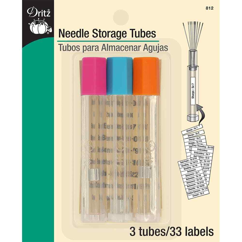 3pk Needle Storage Tubes with Labels, Dritz