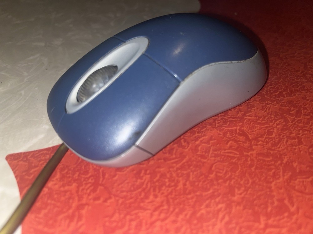 Microsoft Optical Mouse Blue USB & PS/2 Compatible TESTED WORKS