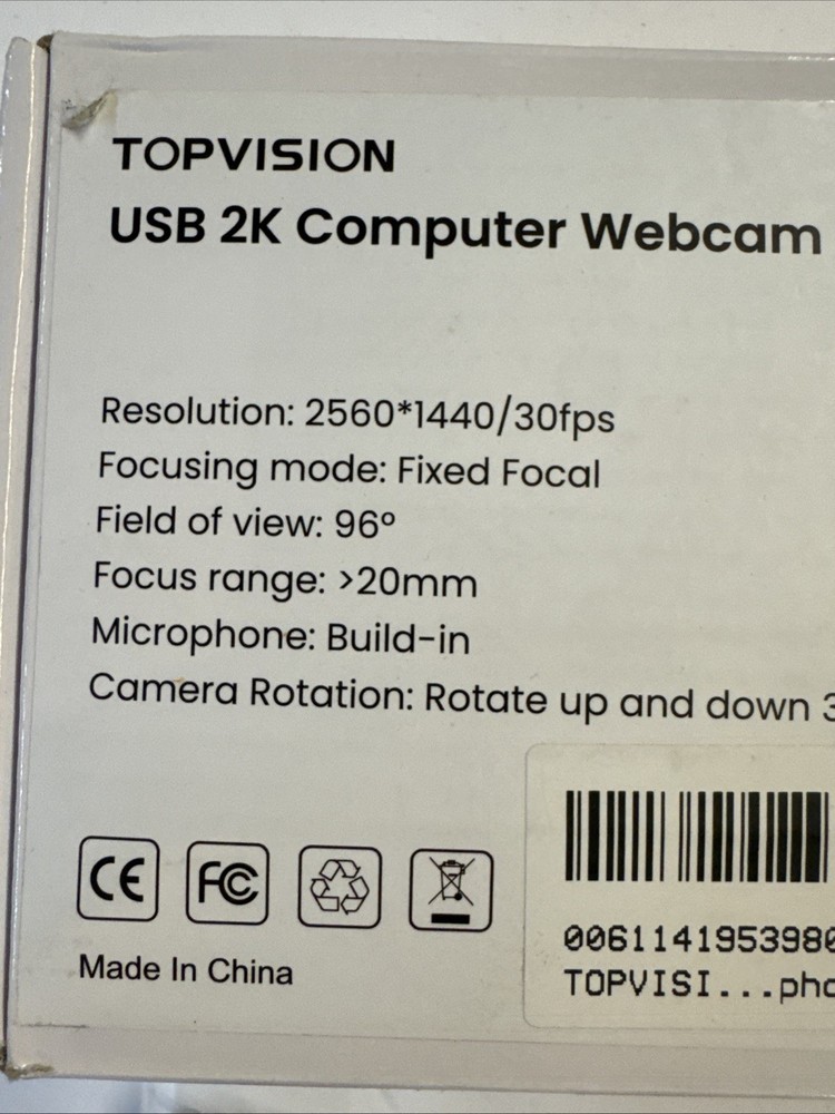 2K QHD Webcam with Microphone and Stand, Plug and Play Streaming Computer Camera
