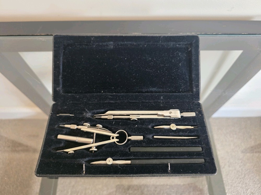 Vintage Jakar S.50 Technical Drawing Instruments Set Compass Drafting Case