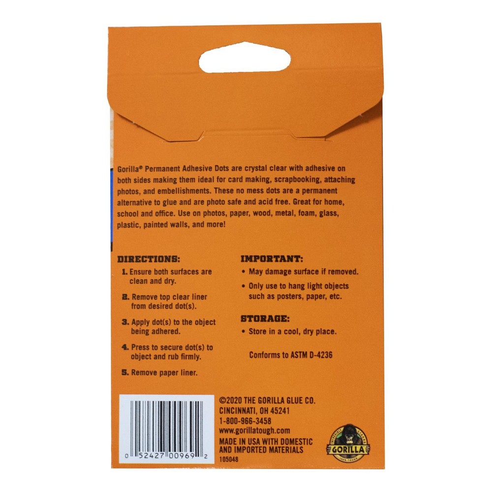 Gorilla High Strength Transparent Adhesive Putty 150 pc