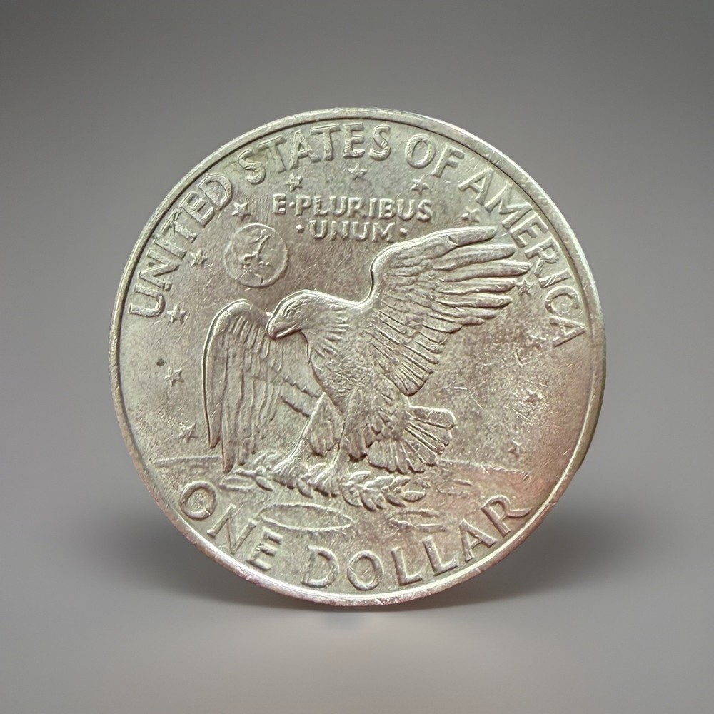 1971-P Eisenhower Ike Dollar - Struck Thru Grease Error - A