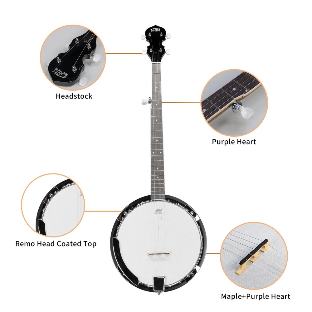 5 String Banjo Sapele Body Material Sapele Back Material