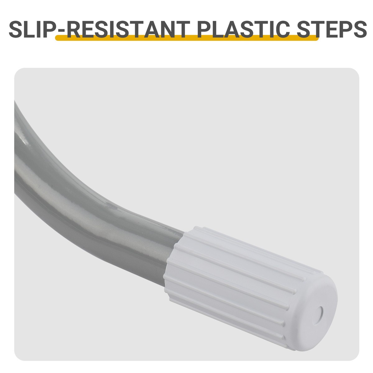 2 Steps 33in Pool Ladder Iron Grey Frame + White Steps