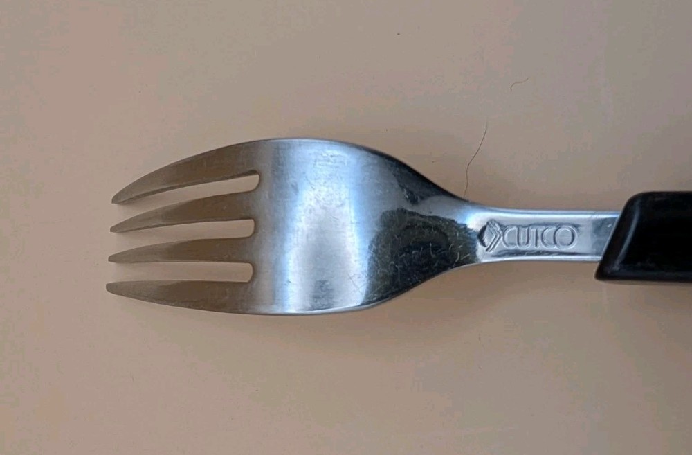 CUTCO DINNER FORK 8" STAINLESS DARK BROWN HANDLE FLATWARE ⚡EUC⚡FREE SHIPPING⚡