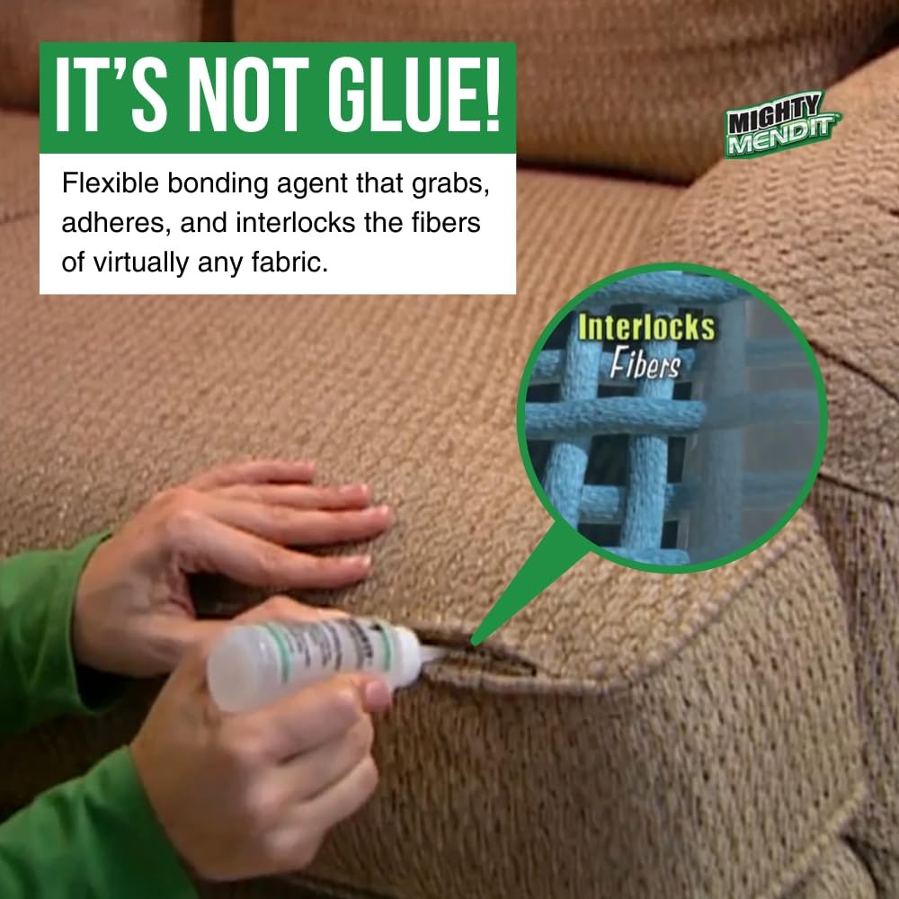 MENDIT™ Permanent Fabric Adhesive Flexible Stretchable Washable Clear 4oz Plus M