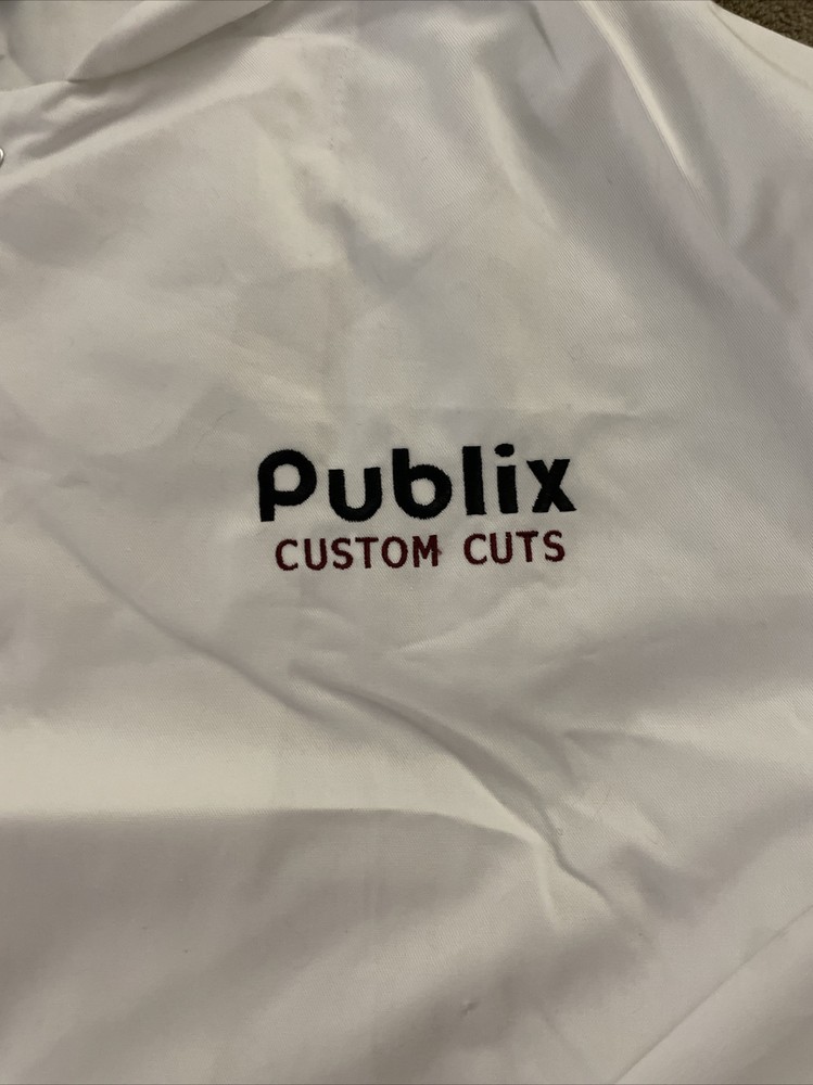Publix Meat Cutter Jacket 3XL Button LS Long White Collar