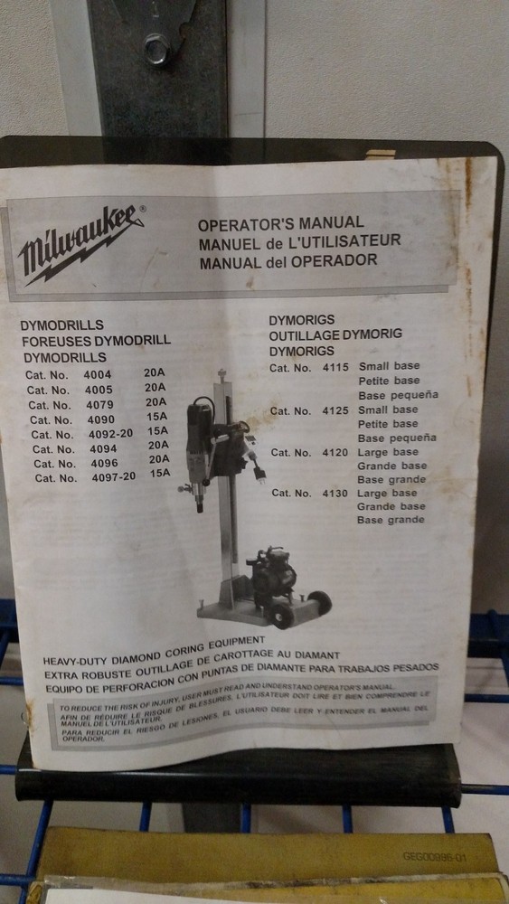 Dymodrill, Milwaukee Operator's Manual