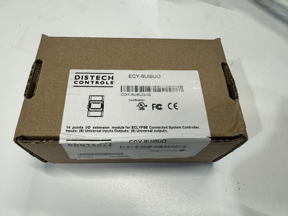 Distech Controls ECY-8UI6UO I/O Extension Module Eclypse 8 Input 6 Output Points