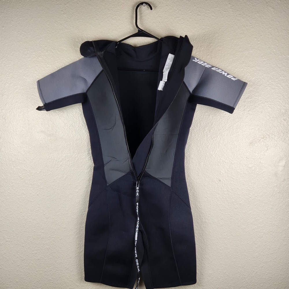 Power Deck Wetsuit Size Large Shorts Back Zip