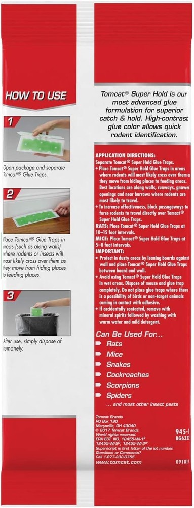 Super Hold Glue Traps - Ready-to-Use Rat Size for Efficient Pest Control, 2 Pack