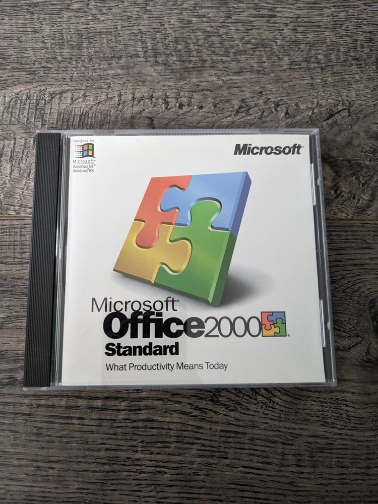 Microsoft MS Office 2000 Standard Edition Upgrade Install CD Key Vtg w case