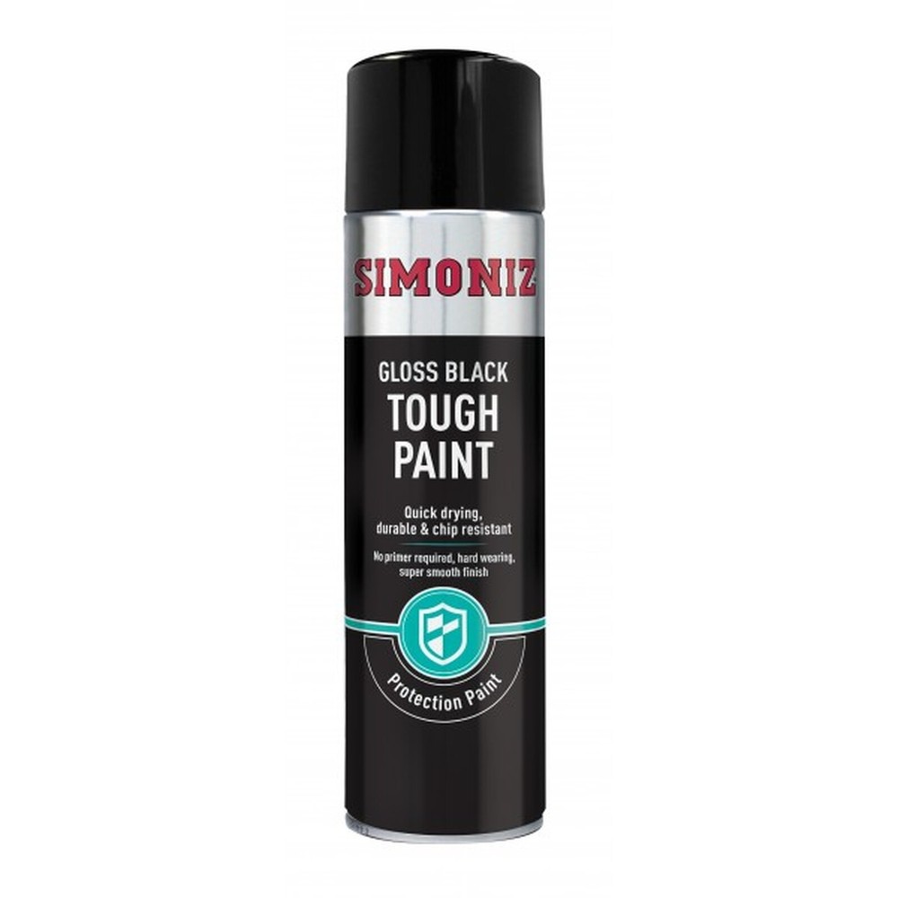 Simoniz Quick Drying Tough Paint Black Gloss - 500ml Aerosol - SIMVHT52D