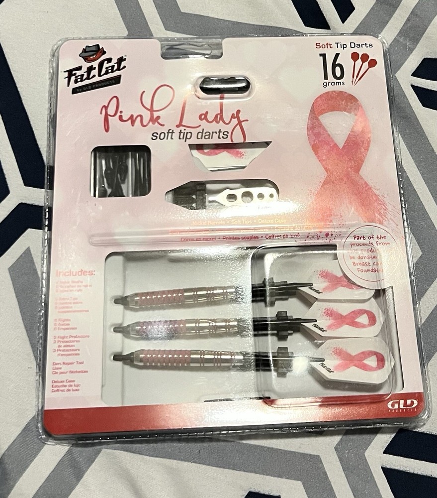 Pink Soft Tip Darts With Case - Fat Cat NIB