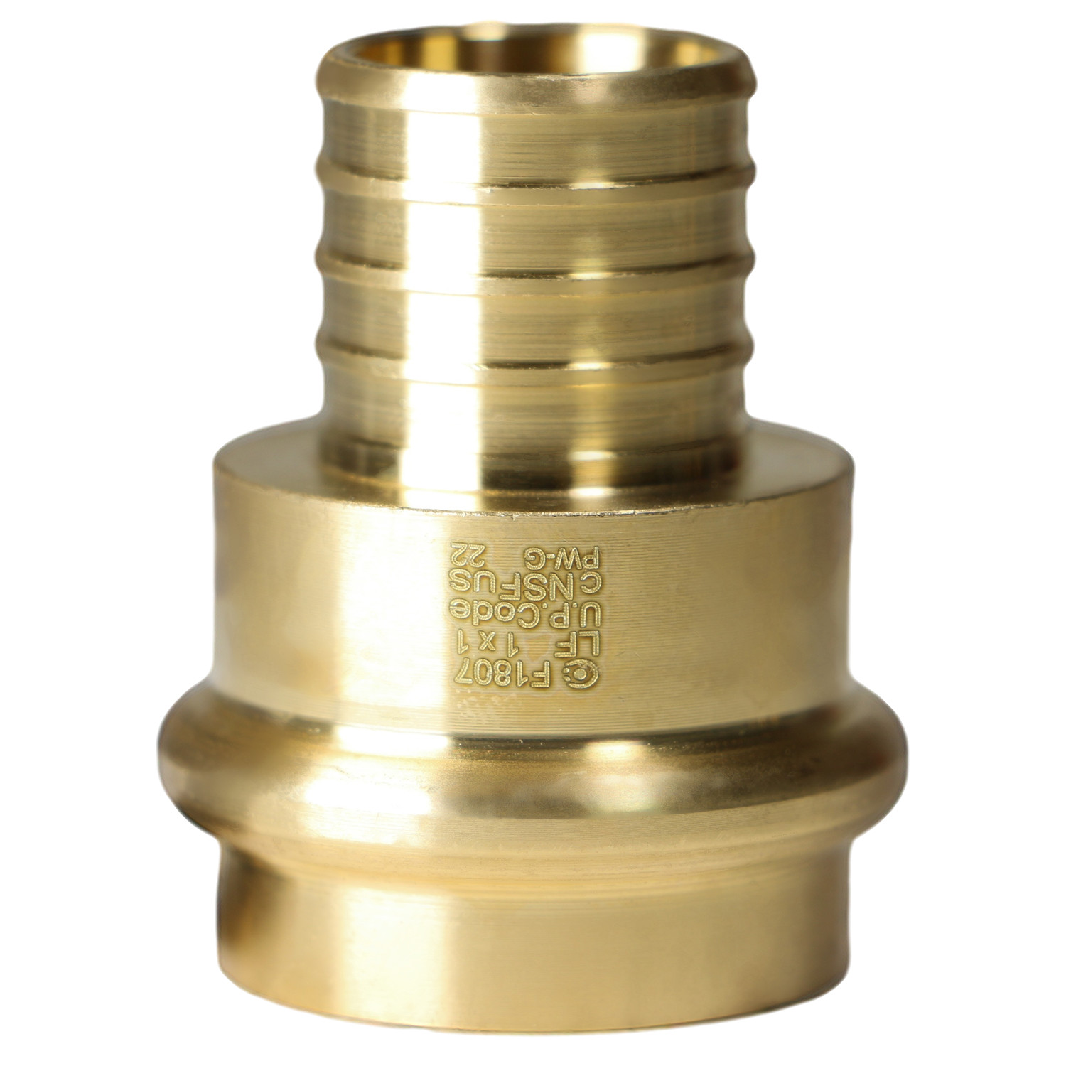 10 Pack XFITTING 1" Pex B x 1" Press Coupling, Lead Free Brass