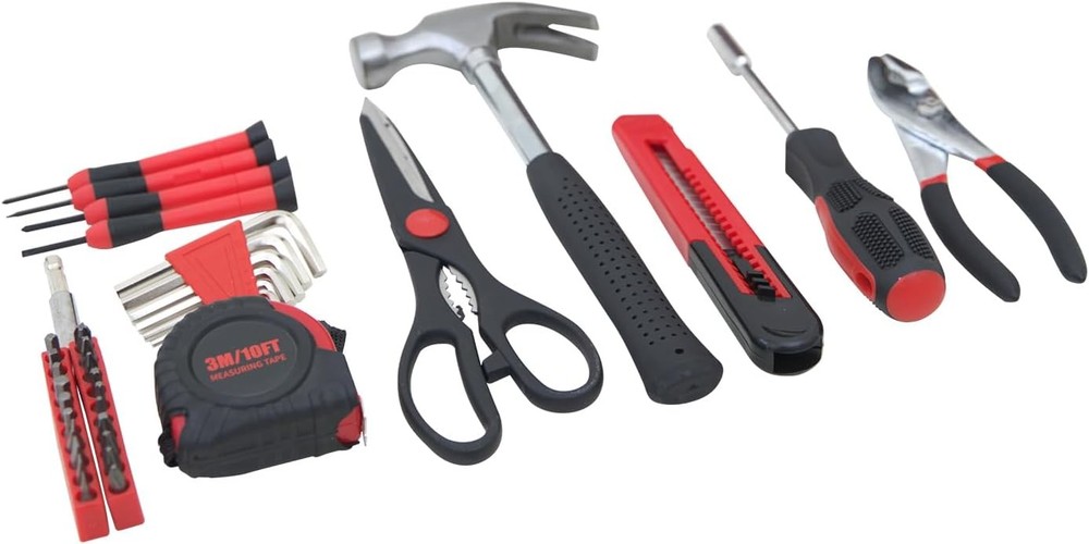 Household tools kit with storage toolbox