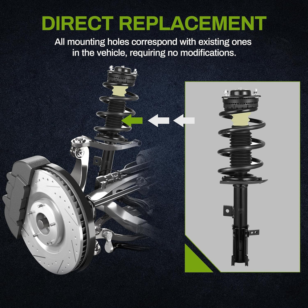 Front Pair Complete Struts Shocks Assembly Compatible with 2009-2019 Journey V6