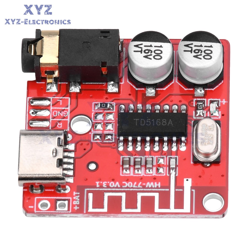 5pcs 3.7-5V Type-c Mini Bluetooth Audio Decoder Board MP3 Audio Receiver Module