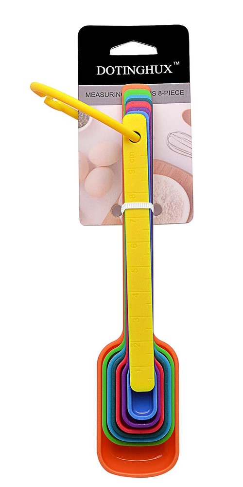 Plastic Measuring Spoons 8-Piece,Assorted Colors 8 Spoons