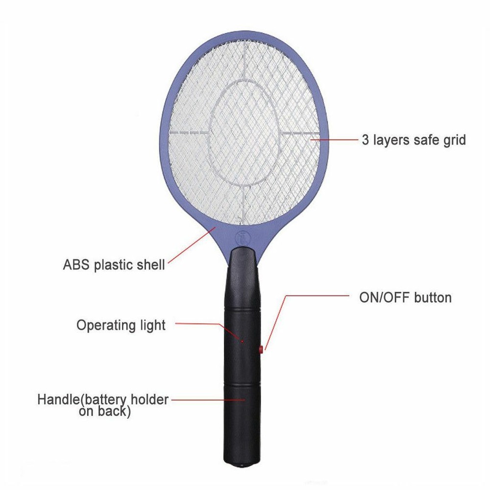 2PCS Battery Powered Handheld Electronic Mosquito Bug Zapper Swatter US