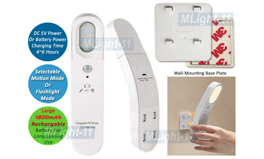 Premium LED Motion Sensor Light Flashlight Night Light DC 5V USB Rechargeable