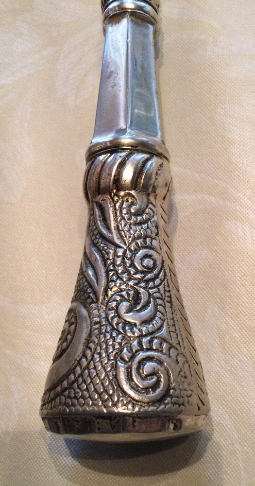 Large Silver-Plated Magnifying Glass 12 Inches Long, 4 Inch Diameter Glass