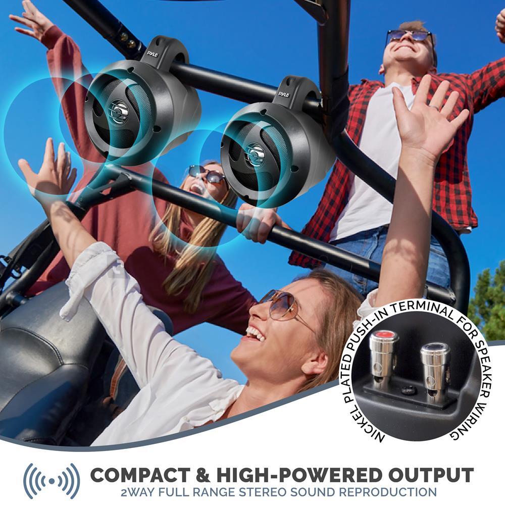 Pyle 4 Waterproof Rated Off-Road Speakers-900W Compact Power Sport Vehicle-Pair