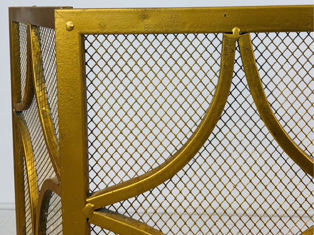 Vintage Iron Tri-Fold Fireplace Spark Screen